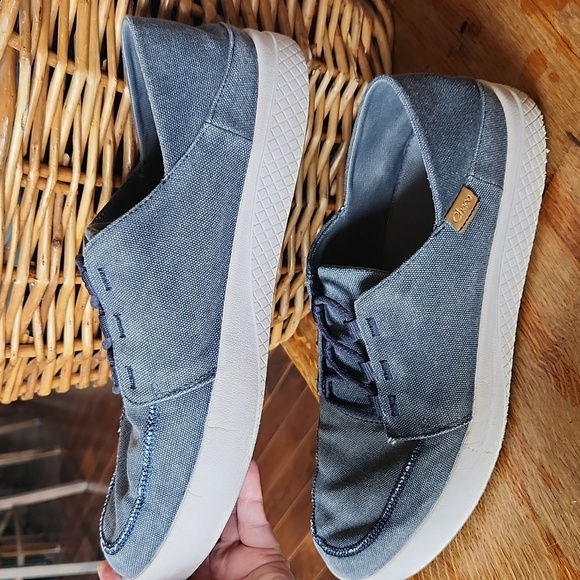 CHACO‎ Men’s Gray-bluish Canvas Slip-on Casual Loafer Shoes Sz 12 - Picture 7 of 16